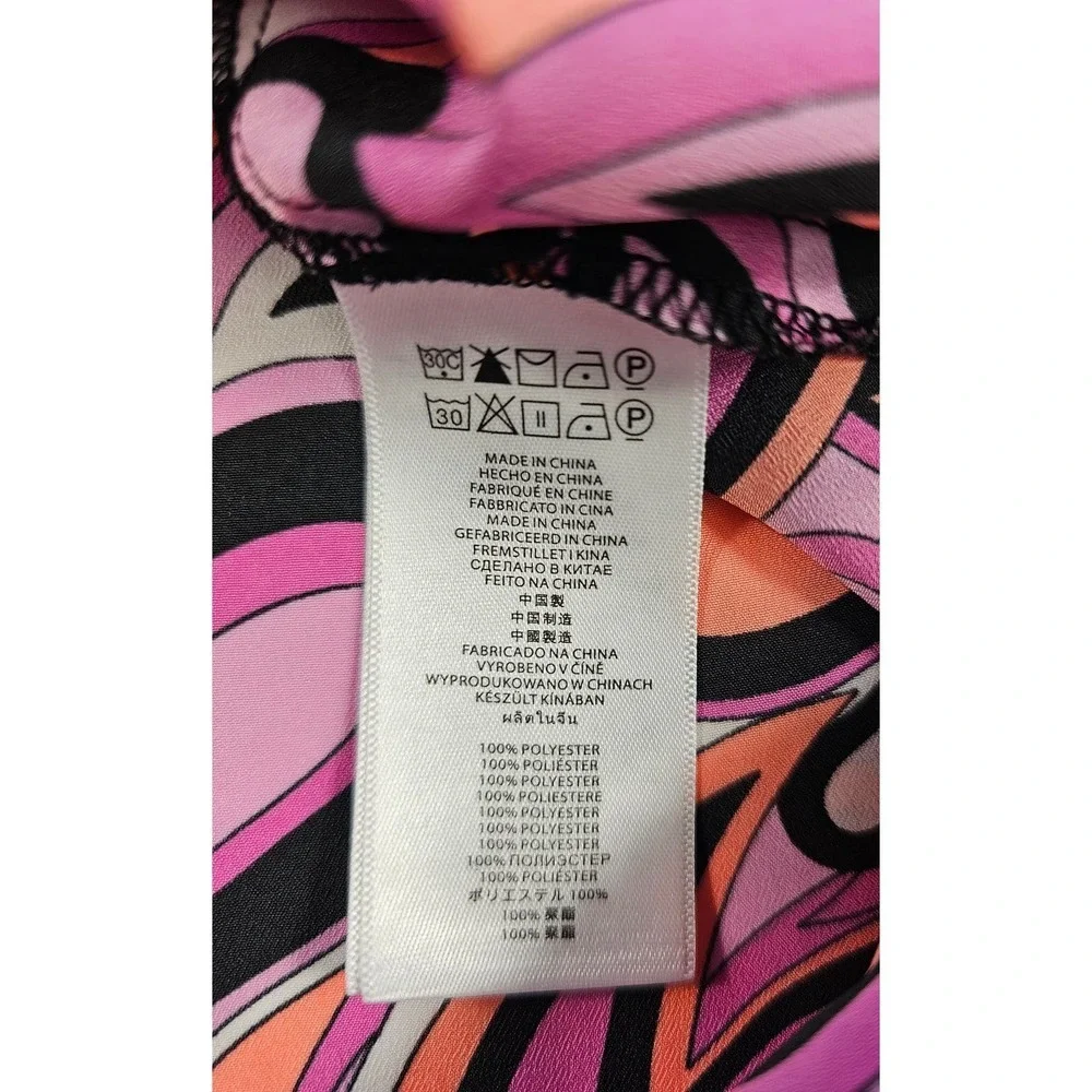 Michael kors side tie returns themed career casual colorful top M